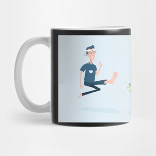 Kung Fu Guy kicks a PC Mug